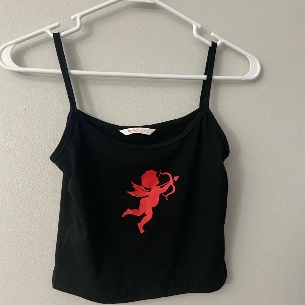 Romwe Black Crop Top